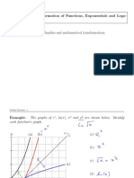 Unit #1: Transformation of Functions, Exponentials and Loga-Rithms Goals: - Review Core Function Families and Mathematical Transformations