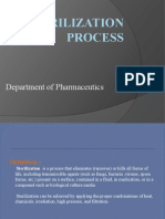 Sterilization Process: Department of Pharmaceutics