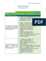 Professional Engineer Summary Statement