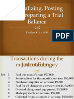 Journalizing Posting and Preparing A Trial Balance