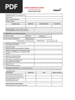 Essar Power MP Limited: Change Request Form