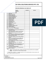 Dusters Total Solutions Services Pvt. LTD.: Employee Personal File Check List