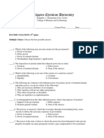 Philippine Christian University: Income Taxation (1 Quiz) Multiple Choice: Choose The Best Possible Answer