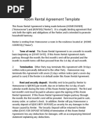 Room Rental Agreement Template