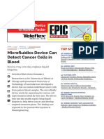 Microfluidics Device Can Detect Cancer Cells in Blood - Medical Design Briefs