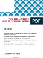 VETM 3004-LECTURE#2 Cells of The Immune System: Lecturer: Shirene M. Singh Date: Friday 6 September, 2019 Time: 8-9 Am