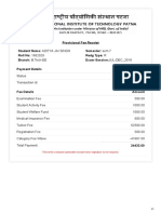 Provisional Fee Receipt Student Name: ADITYA JAI SINGH Roll No: 1602029 Branch: B.Tech-EE Semester: Sem 7 Redg Type: R Exam-Session:JUL-DEC - 2019 Payment Details