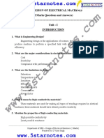 Ee65 - Design of Electrical Machines (2 Marks Questions and Answers) - Unit - I