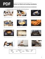 Worksheet On Meals and Cooking Vocabulary