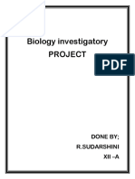 Biology Investigatory Project: Done by R.Sudarshini Xii - A