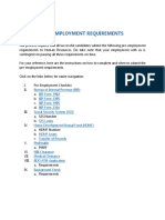 Pre Employment Requirements