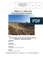 Informe No. 01 Obra Civil Ptari Redondos Al 31.07.19