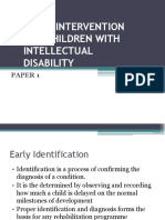 Early Intervention For Children With Intellectual Disability