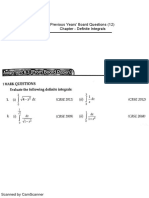 Previous Years' Board Questions (12) Chapter - Definite Integrals