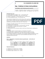 Standard Costing - Solutions To Home Work Problems: Question No: 19 Reconciliation With Finished Goods Inventory