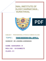 National Institute of Technology Karnataka, Surathkal: Topic: The Exxon Oil Spill