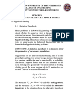 Module 1 - Tests of Hypothesis For A Single Sample