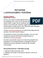 Nonverbal Communication Activities 