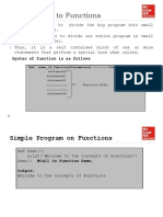 Introduction To Functions: Syntax of Function Is As Follows