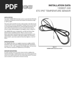 1309007-048 Etc Ip67 Temperature Sensor: Installation Data