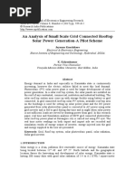 An Analysis of Small Scale Grid Connected Rooftop Solar Power Generation-A Pilot Scheme