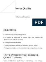 Power Quality Syllabus and Objectives