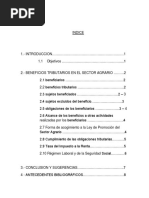 Beneficios Tributarios Del Secctor Agrario