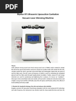 Bipolar RF Ultrasonic Liposuction Cavitation Vacuum Laser Slimming Machine