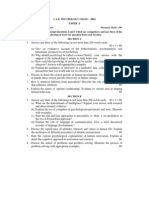 C.S.E. Psychology (Main) - 2004 Paper - I: Time Allowed: Three Hours Maximum Marks: 300