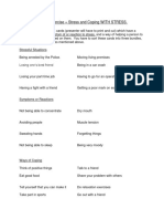 Sorting Exercise - Stress and Coping WITH STRESS