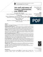 Antecedents and Outcomes of Human Resource Information System (HRIS) Use