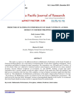 Predictors of Mathematics Performance of Grade Vi Pupils in A School District in Northern Philippines