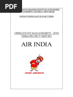 Air India: Operations Management - End Term Project Report