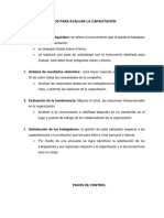 Pasos para Evaluar La Capacitación