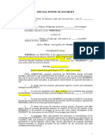 Special Power of Attorney: - , Filipino, of Legal Age, With Address at - , Hereinafter