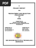 "Recruitment and Selection Procedure" Bhel