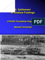 Settlement of Shallow Footings: CIV4249: Foundation Engineering