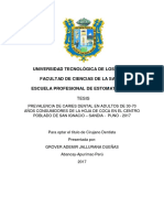 Prevalencia de Caries Dental en Adultos de 30-70 Años Consumidores de Hoja de Coca