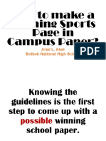 Sports Writing School Paper Management PDF