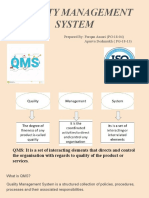 Quality Management System: Prepared By: Furqan Ansari (PG-18-04) Apurva Deshmukh (PG-18-13)