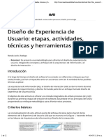 Diseño de Experiencia de Usuario: Etapas, Actividades, Técnicas y Herramientas