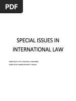 Special Issues in International Law: Submitted To: Atty. Jose Riodil D. Montebon Submitted By: Gerard Anthony T. Rosales