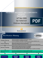 14 Nov 2005 Sai Vadlamani Krishnan Mahadevan: Industrial Machinery and Components Industry Best Practices