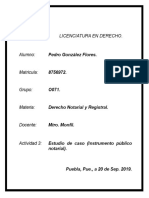 Actividad 3, Estudio de Caso (Instrumento Público Notarial) 20 Sep. 2019