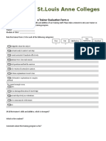 ST - Louis Anne Colleges: Trainer Evaluation Form