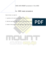 Holden Isuzu RODEO 4WD RESET Procedure If The 4WD Light Is On