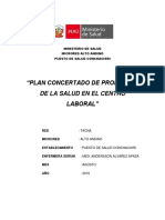 Plan Promocion de La Salud Centro Laboral