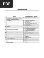 G8 Questionnaire: Items Possible Answers (Score) A