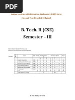 B. Tech. II (CSE) Semester - III: Indian Institute of Information Technology (IIIT) Surat (Second Year Detailed Syllabus)