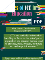 Roles of IcT in Education Sarah